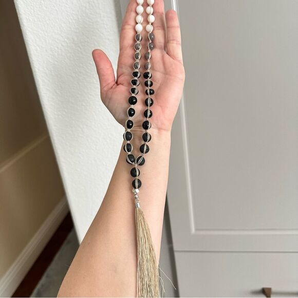 Nakamol Beaded Stone Statement Tassel Necklace - Picture 5 of 5